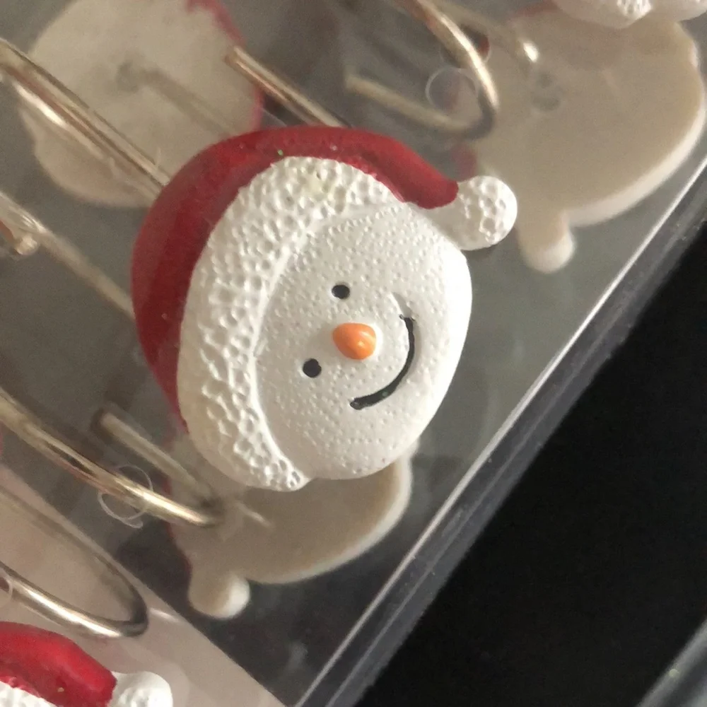 Decorative SANTA Shower Curtain Hooks